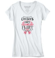Silver Cowgirl Star Cowboy Hat Western Cute  Juniors V-neck T-shirt