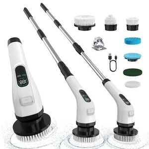 Electric Spin Scrubber with Long Handle: ALPONO Cordless Power Shower Scrubbe... - Picture 1 of 9
