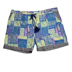 Sundance Women's Kalini Shorts Size XXL/2XL Linen/Cotton Patchwork Print Tassel - Picture 1 of 4