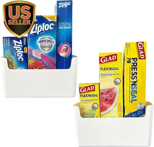 2 Pack Cabinet Door Organizer Adhesive Mount Kitchen Wrap Organizer Container Pl - Picture 1 of 7