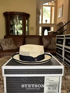 Stetson Whippet Shantung Straw White 7 Classic Fedora! - Picture 1 of 7