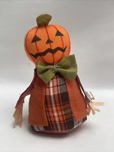 Scarecrow Pumpkin Head 6 Inches Halloween Decor - Picture 1 of 7