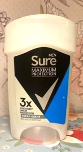 SURE MEN MAXIMUM PROTECTION CLEAN SCENT ANTI-PERSPIRANT CREAM STICK 45ML - Picture 1 of 2