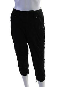 Marrakech Womens Mid Rise Zip Up Jogger Pants Black Cotton Blend Size 27 - Picture 1 of 6