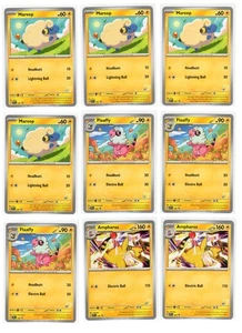 Pokemon Black Star Promo - Mareep Flaaffy Ampharos SVP 107 108 109 Juego Completo - Imagen 1 de 1