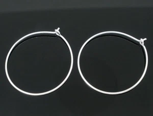 100 x Silver Tone Wine Charm or Earring Hoops 29mm x 25mm - Picture 1 of 1