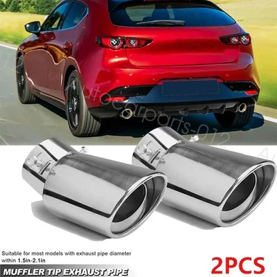 Exhaust Pipe Tip Rear Tail Throat Muffler Stainless For Mazda 3 5 6 CX-3 CX-5 US Foto 1 de 4