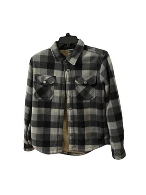 Eddie Bauer Niño Botón a Presión Sherpa Forrado Franela Camisa Chaqueta Cuadros 10/12 Foto 1 de 4