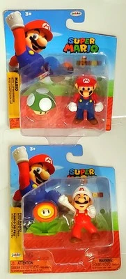[2] FIRE Mario + FIRE Flower & MARIO + 1-Up Mushroom ▪︎ 2021 Super Mario - JAKKS Foto 1 de 4