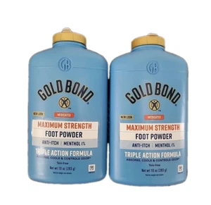 2 PACK Gold Bond Maximum Strength Foot Powder 10 oz EXP 02/2026 - Picture 1 of 2