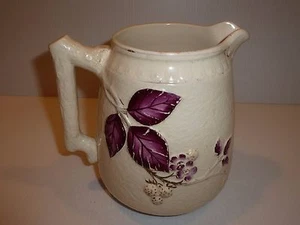 Vintage American Majolica Avalon Faience Chesapeake Pottery Cider Pitcher - Imagen 1 de 10