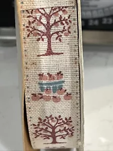 VTG Lion Product Ribbon Orchard Apple Tree 5/8” Width Ivory Mauve - Picture 1 of 5