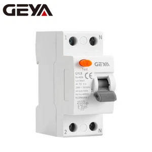 GEYA ELCB Circuit Breaker GYL8 2Poles 25/40/63Amp 30/100/300mA 6kA AC Type NEW - Picture 1 of 9