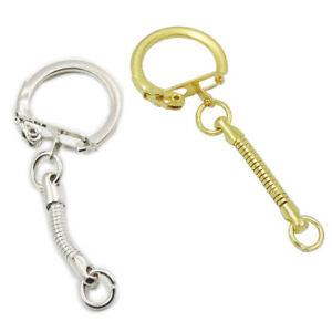 57mm 2 1/4" Length Metal Snake Chain With Snap Jump Ring Keyring Key Chain