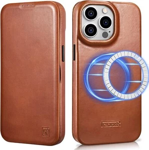 ICARER Coque Cuir Originale avec Housse MagSafe Emplacement Carte pour iPhone 14 Pro Max - Photo 1 sur 47
