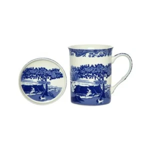 Juego de tazas y posavasos italianos azules - Spode - Imagen 1 de 2