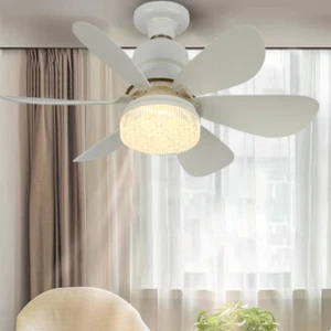 Crystal Ceiling Fans with Lights Dimmable 3 Speed Remote Control LED Ceiling Fan - Picture 1 of 27
