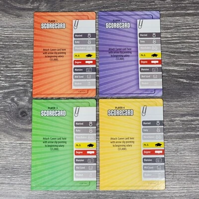 The Game of Life Twist and Turns 4 Scorecards 2007 Replacement Score Cards - Image 1 of 4