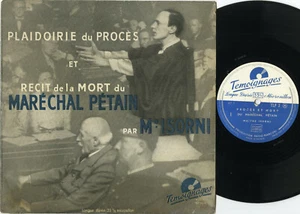 "Maréchal PÉTAIN Plaidoirie de M° ISORNI" 33 tours 25cm original français (EX+) - Imagen 1 de 2