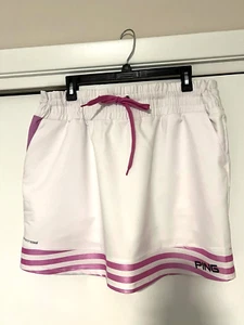 Ping Womens Size XL Golf Skort white with pink stripes - pockets Sensorcool - Picture 1 of 10