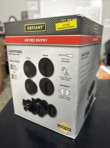 Door Handle & Deadbolt by Defiant Hartford Matte Black Keyed The Same NEW IN BOX - Picture 1 of 1
