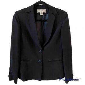 Jones New York Suit 100% Silk Black Blazer - Size 2 Petite