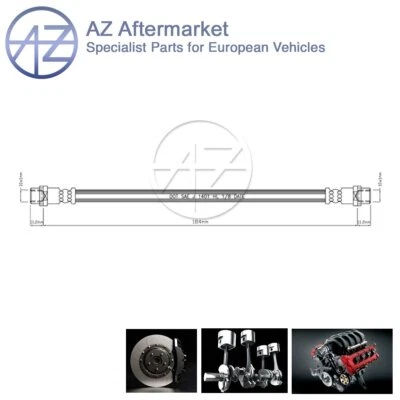 Fits VW Passat 2000-2005 Audi A4 1994-2001 A8 2002-2010 AZ Rear Inner Brake Hose - Image 1 of 4