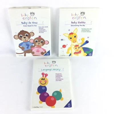 Baby Einstein DVD Lot x 3 Disney 9 Months+ Da Vinci Galileo Language Nursery Foto 1 de 4