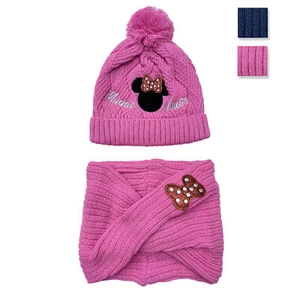 Cappello e scaldacollo invernale Disney Minnie Pon Pon cappellino bambina 3403 - Picture 1 of 3