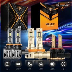 For Ford F-150 2015-2023 AUXBEAM CANBUS LED Headlight+Foglight Bulbs 6500K White - Picture 1 of 12