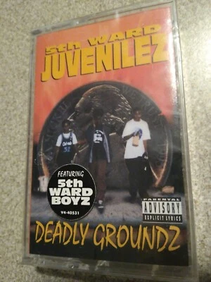 5TH WARD JUVENILEZ -DEADLY GROUNZ---1995 RAP-A-LOT SEALED CASSETTE w/ STICKER!!! - Image 1 of 4