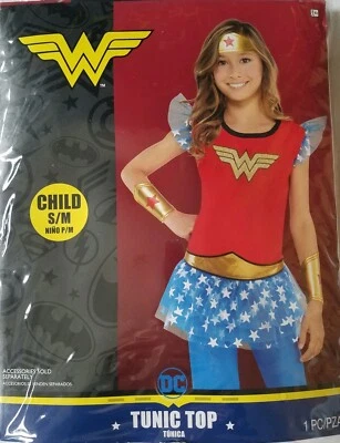Wonder Woman New in Package DC Tunic Top Costume Child Size S/M up to Size 10 - Image 1 of 4