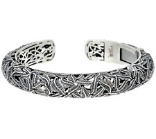 QVC Or Paz Sterling Silver Vine Design Hinged Cuff Bracelet 38.00g