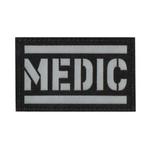 Reflective IR MED Medic Star of Life First Aid Rescue EMT Hook Loop Patch Black/ - Picture 1 of 4