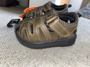 Wonder Nation Boys Fisherman Sandals Brown Size 2 Comfort Footbed Non Marking - Picture 1 of 3