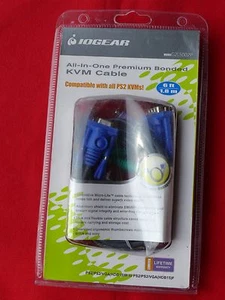 Cable unido premium todo en uno IOGEAR 6'/1,8 m G2L5002UP PS 2 USB Comp a KVM  - Imagen 1 de 11