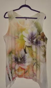 Dressbarn Ladies Sleeveless Rhinestone embellished Lined Georgette TOP Size XL - Picture 1 of 1