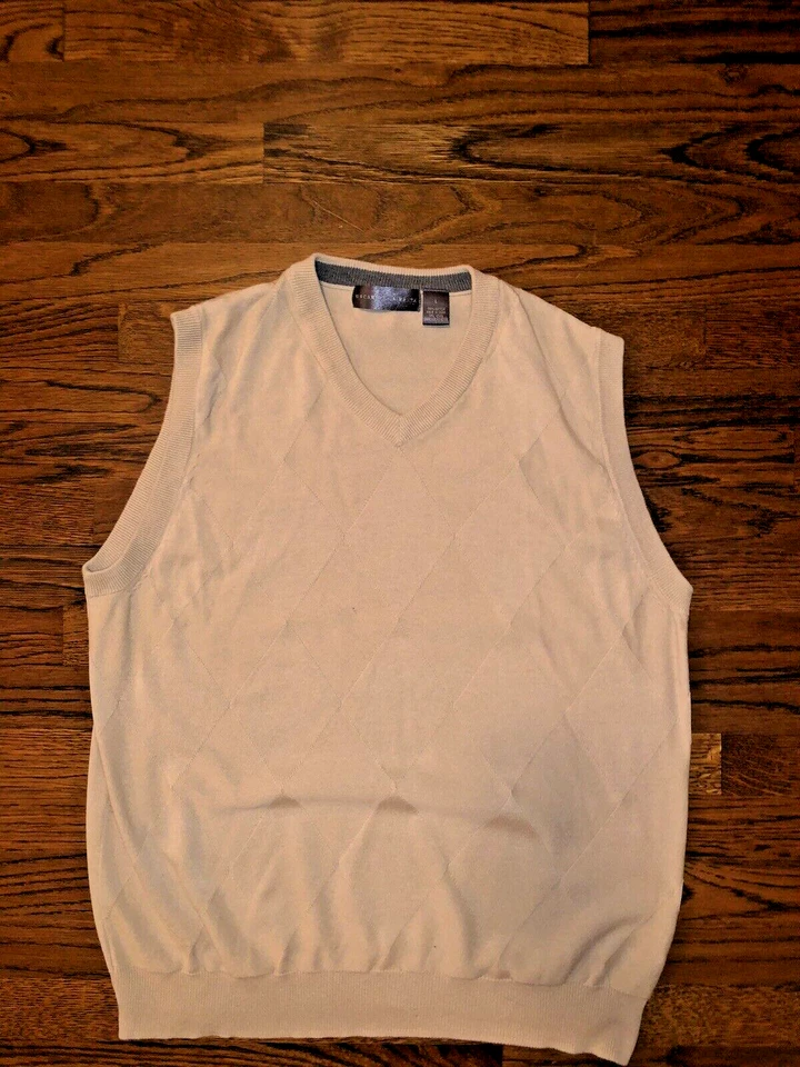 Chaleco Oscar de la Renta Para Hombre Cuello en V Tejido Suéter Tostado Argyle Algodón Sólido L Foto 1 de 4