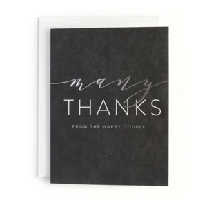 20ct Minted Black and Silver Wedding Thank You Cards With Envelopes - Picture 1 of 4