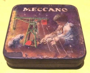 Early Meccano piezas pequeñas estaño con etiqueta de papel (4) - Imagen 1 de 1