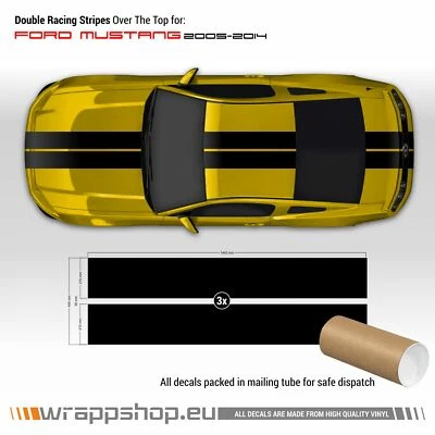 Rayas de carreras dobles en la parte superior para Mustang 2005-2014 Foto 1 de 4
