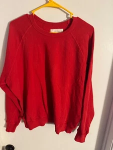 Women"The Great" red/orange , long sleeve, ribbed sweatshirt. Size 2 - Picture 1 of 3