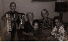 6J Photograph Family Photo Portrait Old Women Mom Boys Accordion Polaroid 1950'S
