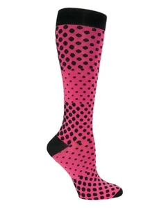 Medical Compression Socks Black Vanishing Dots Pink Model 386 Free Shipping - Picture 1 of 1