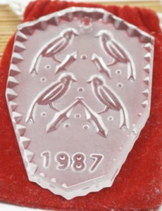 Waterford Kristall Twelve Days of Christmas Ornament ~ 1987 VIER RUFENDE VÖGEL - Bild 1 von 3