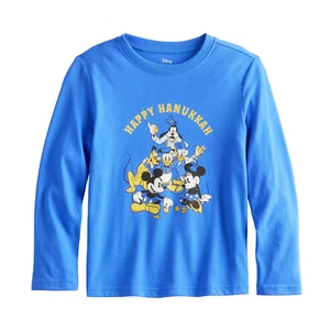 NEW Boys Disney Mickey Mouse Happy Hanukkah Graphic Tee Shirt Top sz 4 or 6 blue - Picture 1 of 5