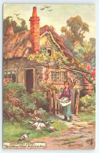 Postkarte Tucks Oilette Die Schusterhütte Welford auf Avon Shakespeares Land - Bild 1 von 3