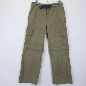 Old Navy Convertible Cargo Pants Belted Boys Size 12 Olive Green Outdoors - Picture 1 of 10