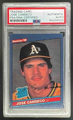 84205003 Jose Canseco 1986 Donruss #39 卡签名 PSA DNA 正品 — 第 1/3 张图片