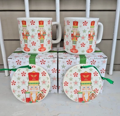 Temp-tations NUTCRACKER conjunto de (2) canecas de 16 oz com tampa de ornamento e caixas de presente - Imagem 1 de 4